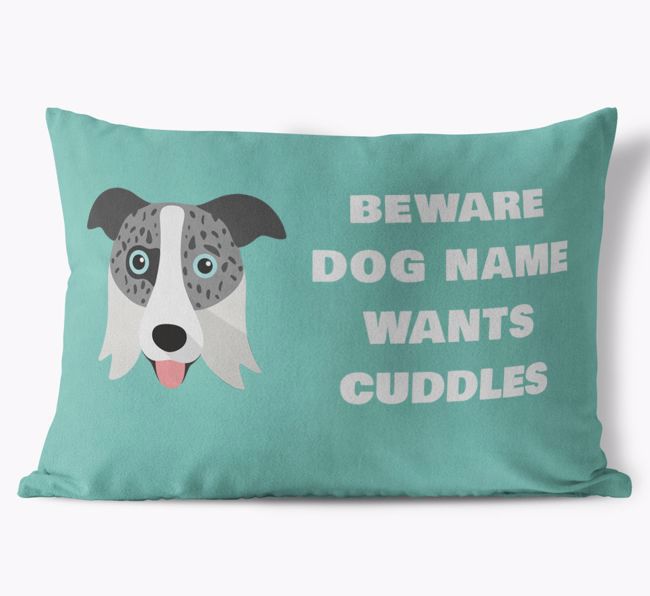 Beware of Cuddles: Personalised {breedFullName} Soft Touch Cushion